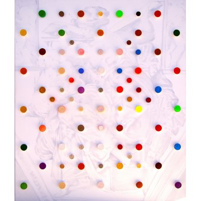 MIXED MEDIA MICHELE TONIATTI ' SIBILLA LIBICA ' dimensioni L 120 x H 100 cm.