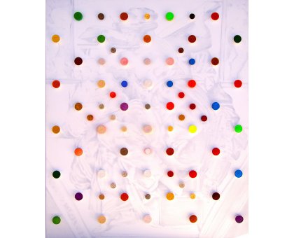 MIXED MEDIA MICHELE TONIATTI ' SIBILLA LIBICA ' dimensioni L 120 x H 100 cm.