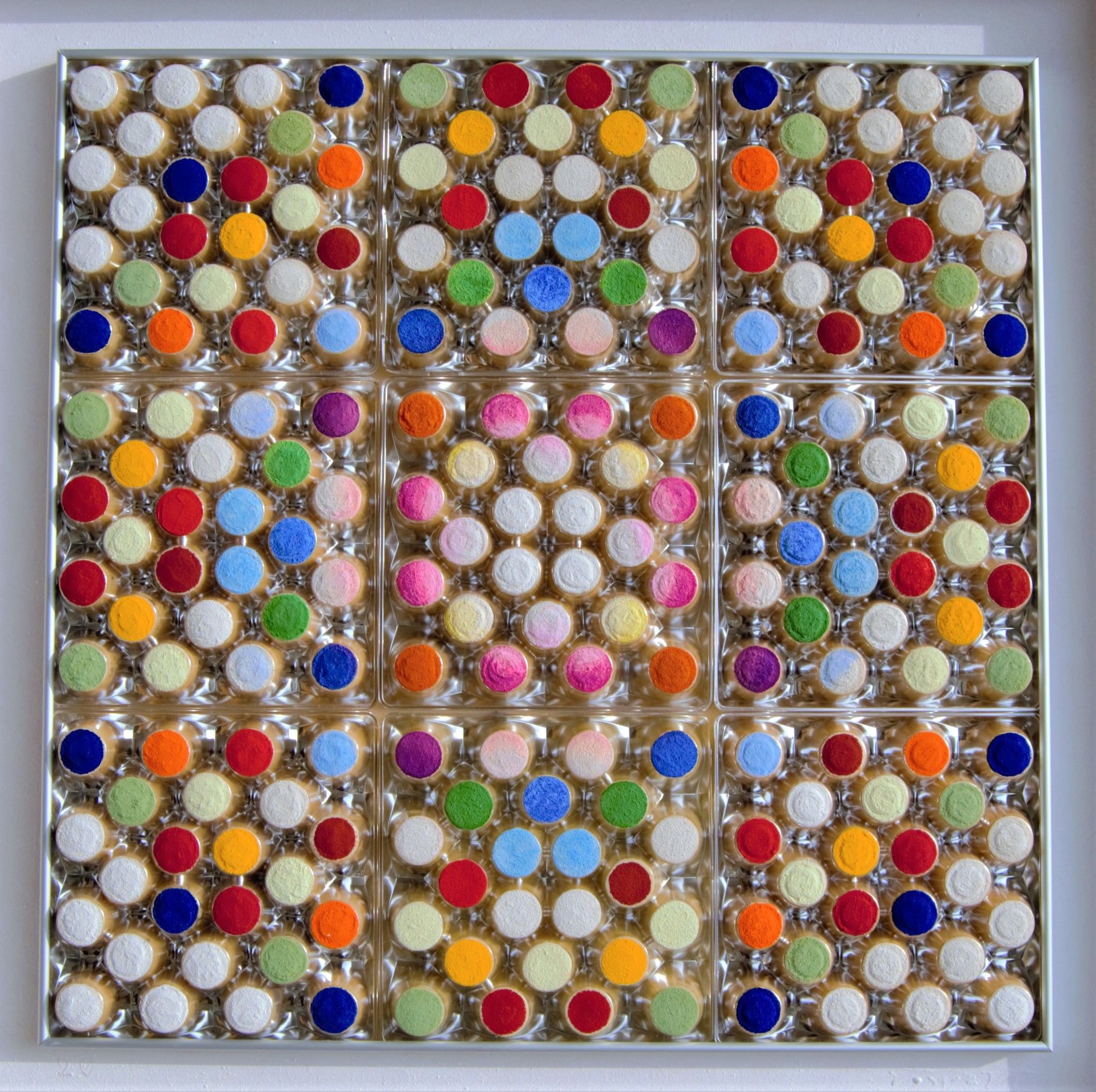 MIXED MEDIA  MICHELE TONIATTI ' SISTEMA SOLARE '  dimensioni L 80 x H 80 cm.