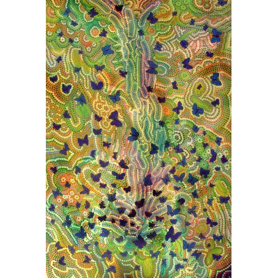 ACRILICO SU TELA COSTANTINO GIOVINE ' CASCATA DI FARFALLE ' dimensioni L 80 x H 120 cm.