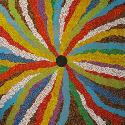 ACRILICO SU TELA COSTANTINO GIOVINE ' FUTURO ' dimensioni L 80 x H 80 cm.