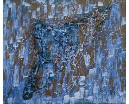 MIXED MEDIA SU JUTA FEOFEO 'L'APOCALISSE' dimensioni L 130 x H 110 cm.