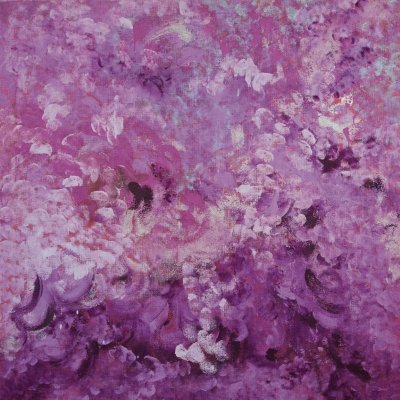 MIXED MEDIA SU JUTA FEOFEO 'L'ESTASI' dimensioni L 120 x H 120 cm.