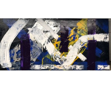 MIXED MEDIA MAURO CONSONNI ' ASTRATTO 1 ' dimensioni L 150 x H 70 cm.