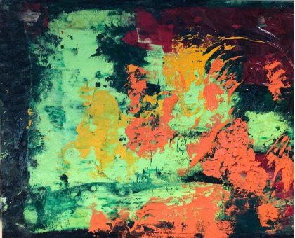 MIXED MEDIA MAURO CONSONNI ' ASTRATTO 5 ' dimensioni L 50 x H 50 cm.