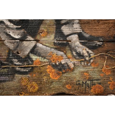 MIXED MEDIA GIANNI MATTU ' IL GIOCATOLO ' dimensioni L 60 x H 65 cm.