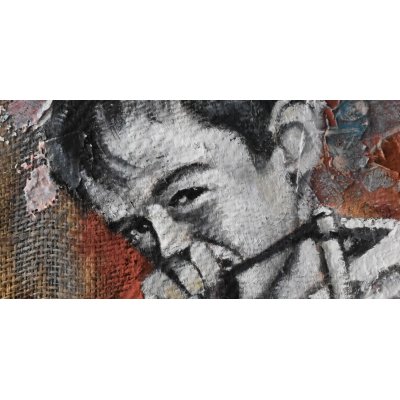 MIXED MEDIA GIANNI MATTU ' LA FIONDA ' dimensioni L 60 x H 50 cm.