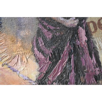 MIXED MEDIA GIANNI MATTU ' LA CAMPANA ' dimensioni L 100 x H 70 cm.