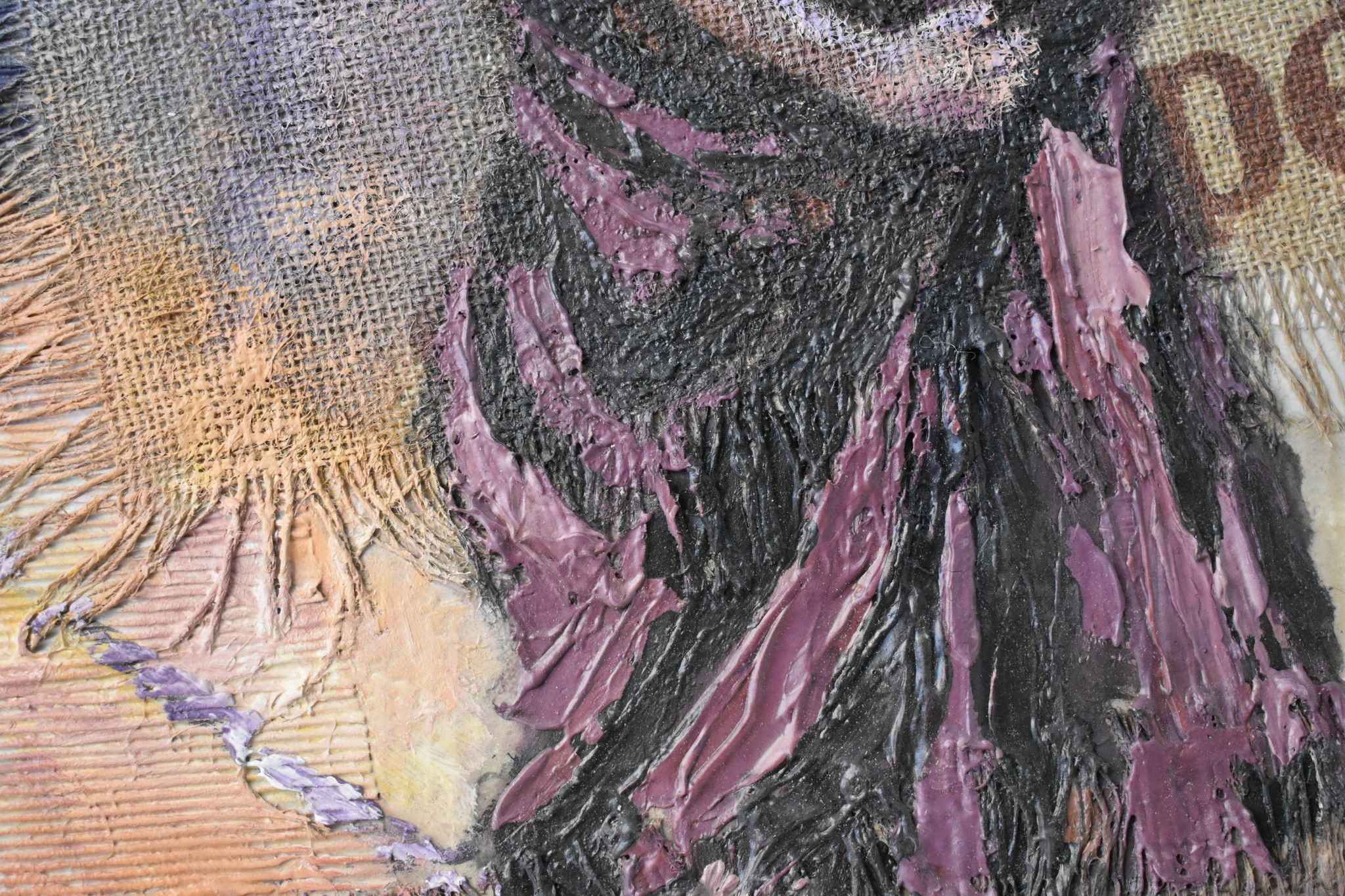 MIXED MEDIA  GIANNI MATTU ' LA CAMPANA '  dimensioni L 100 x H 70 cm.