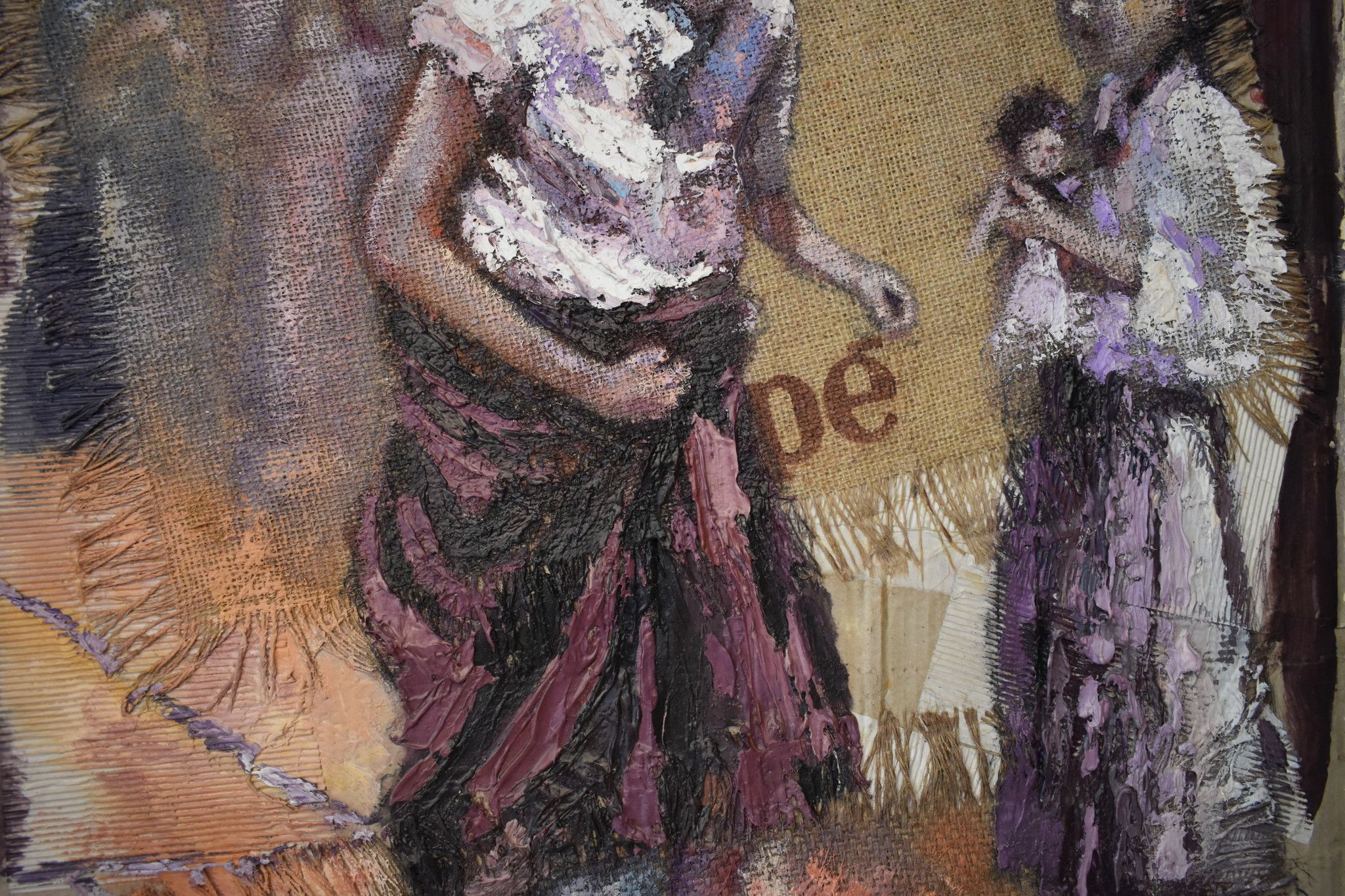 MIXED MEDIA  GIANNI MATTU ' LA CAMPANA '  dimensioni L 100 x H 70 cm.