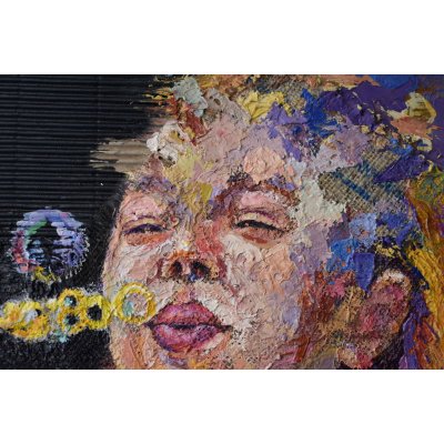 MIXED MEDIA GIANNI MATTU ' BOLLE COLORATE ' dimensioni L 50 x H 50 cm.