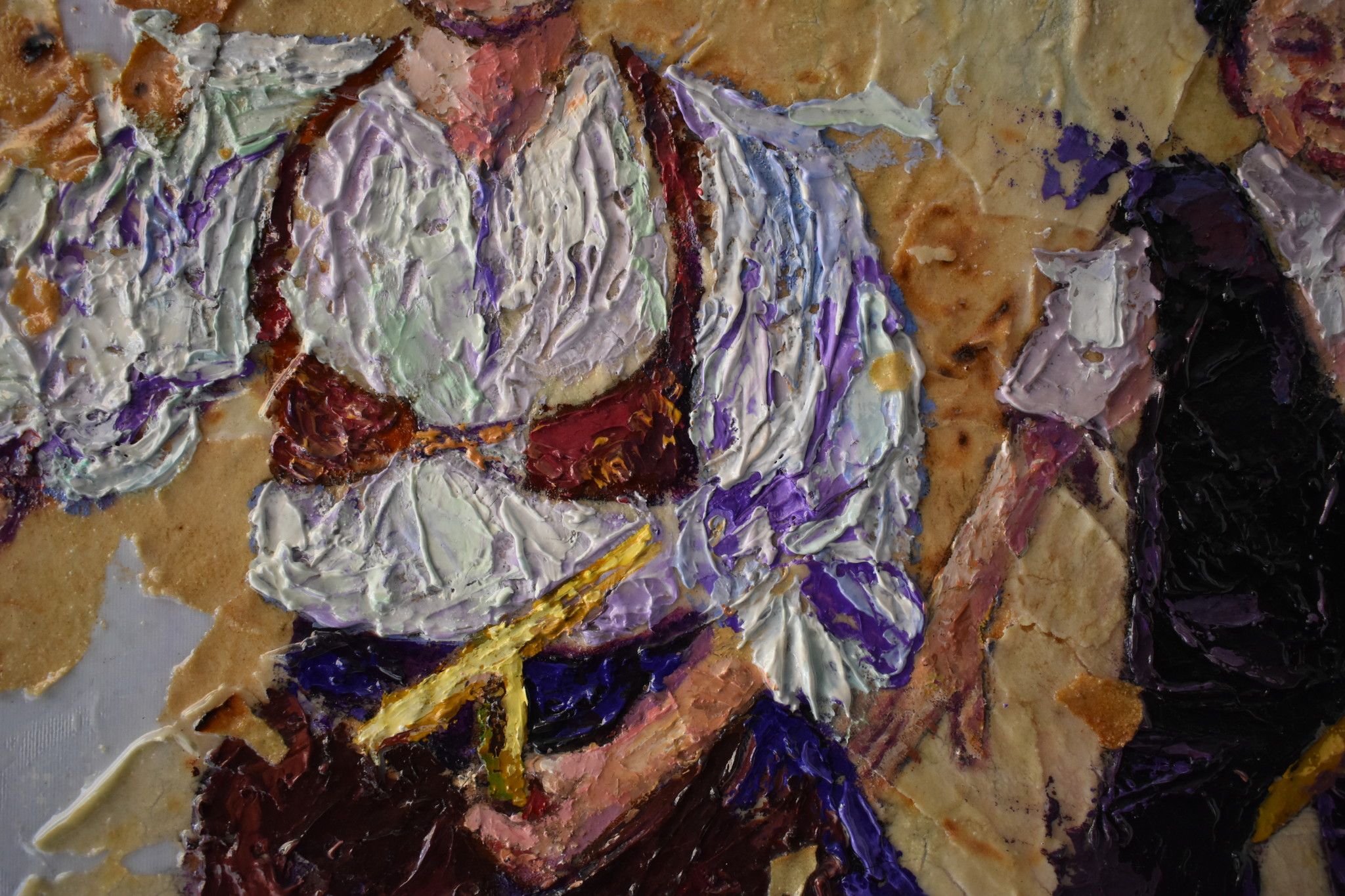 MIXED MEDIA  GIANNI MATTU ' CORSA CON I CAVALLINI DI CANNA '  dimensioni L 100 x H 70 cm.