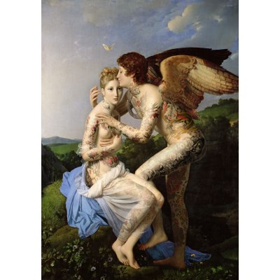 FOTOGRAFIA DIGITALE SU TELA - ARTISTA SLASKY - TITOLO 'CUPIDO + PSICHE' cm. L 70 x H 100