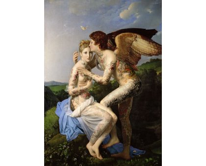 FOTOGRAFIA DIGITALE SU TELA - ARTISTA SLASKY - TITOLO 'CUPIDO + PSICHE' cm. L 70 x H 100