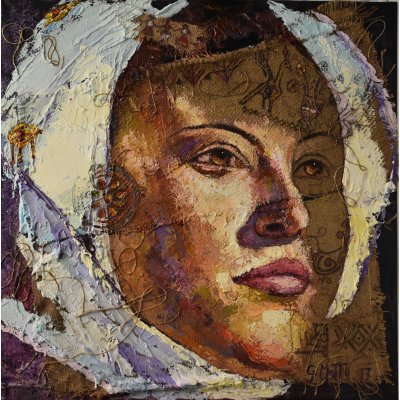 MIXED MEDIA GIANNI MATTU ' SENZA TITOLO ' dimensioni L 80 x H 80 cm.