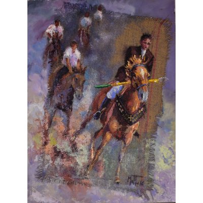 MIXED MEDIA GIANNI MATTU ' ARDIA ' dimensioni L 80 x H 60 cm.