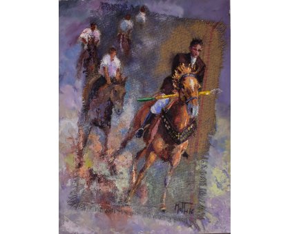 MIXED MEDIA GIANNI MATTU ' ARDIA ' dimensioni L 80 x H 60 cm.