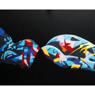 ACRILICO SU TELA PIERNICOLA MUSOLINO ' BELLA DI POPPA ' dimensioni L 100 x H 80 cm.