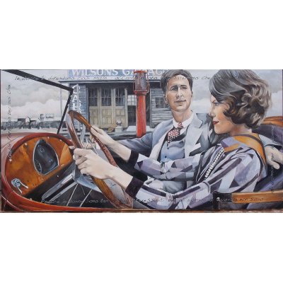 OLIO SU TELA GIO' STEFAN ' PERCHE' LE DONNE ' dimensioni L 100 x H 50 cm.