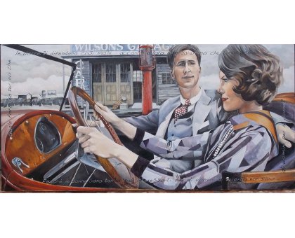 OLIO SU TELA GIO' STEFAN ' PERCHE' LE DONNE ' dimensioni L 100 x H 50 cm.