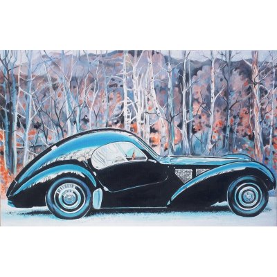 OLIO SU TELA GIO' STEFAN ' BUGATTI ' dimensioni L 60 x H 40 cm.