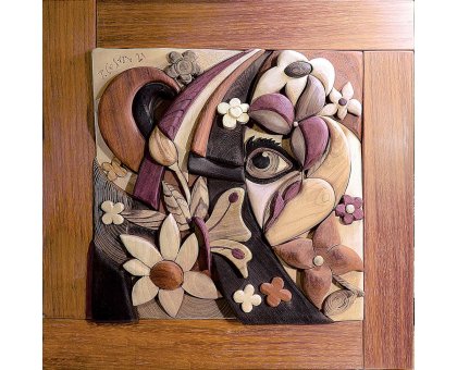 SCULTURA IN LEGNO TIZIANO COSTA ' PRIMAVERA 2 ' dimensioni L 58 x H 58 cm.