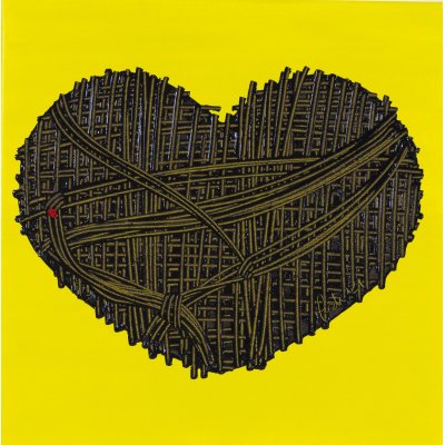 MIXED MEDIA ERIKA MARCHI ' I 'M NOT SCARED ' dimensioni L 40 X H 40 CM.