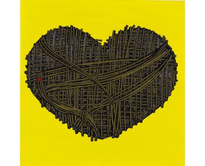 MIXED MEDIA ERIKA MARCHI ' I 'M NOT SCARED ' dimensioni L 40 X H 40 CM.