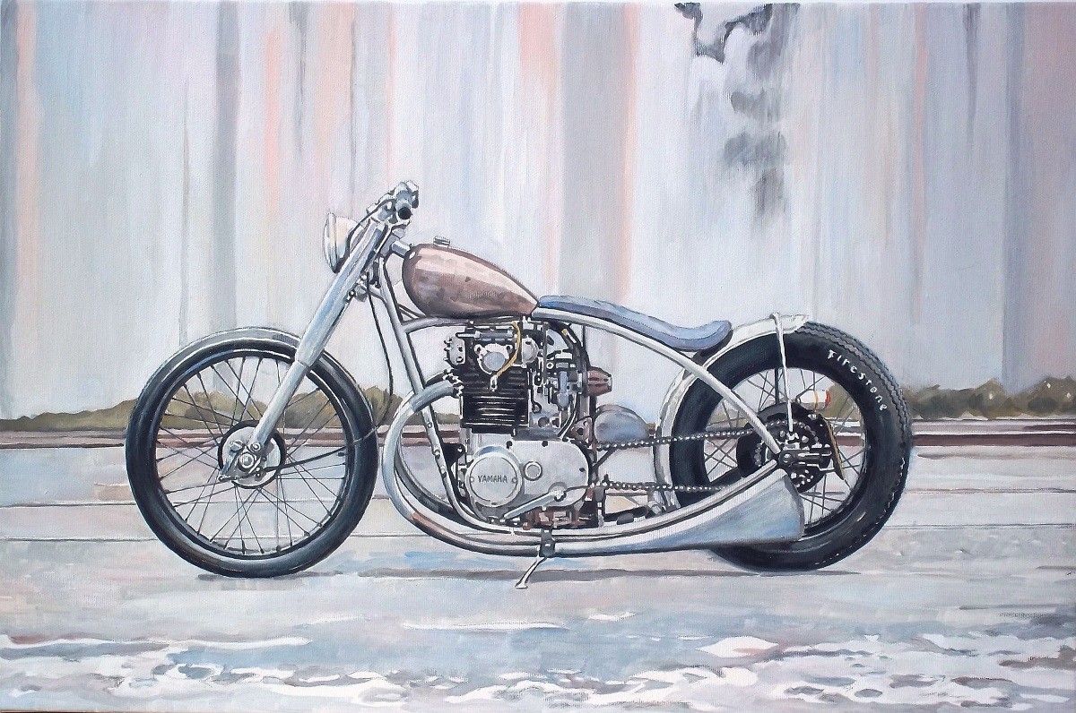 OLIO SU TELA GIO' STEFAN ' YAMAHA '  dimensioni L 60 x H 40 cm.