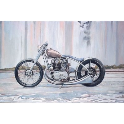 OLIO SU TELA GIO' STEFAN ' YAMAHA ' dimensioni L 60 x H 40 cm.