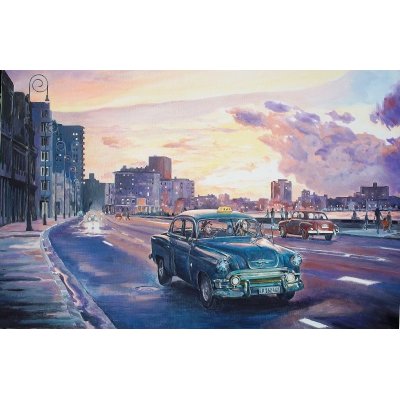 ACRILICO SU TELA GIO' STEFAN ' PAISAJE CUBANO N.2 ' dimensioni L 120 x H 80 cm.