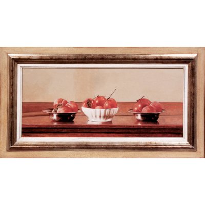 OLIO SU LEGNO CARLO LANINI ' KACHI ' dimensioni L 80 x H 35 cm.