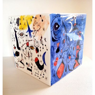 SCULTURA KATIA BRUGNOLO ' OMAGGIO A MIRO' 1 ' dimensioni L 21 x H 21 x P 21 cm.