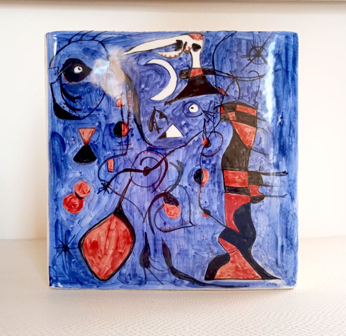 SCULTURA KATIA BRUGNOLO ' OMAGGIO A MIRO' 1 '  dimensioni L 21 x H 21 x P 21 cm.