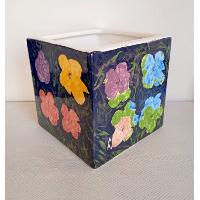 SCULTURA KATIA BRUGNOLO ' FLOWERS DA WARHOL 1 ' dimensioni L 16 x H 16 x P 16 cm.
