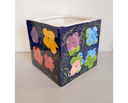 SCULTURA KATIA BRUGNOLO ' FLOWERS DA WARHOL 1 ' dimensioni L 16 x H 16 x P 16 cm.