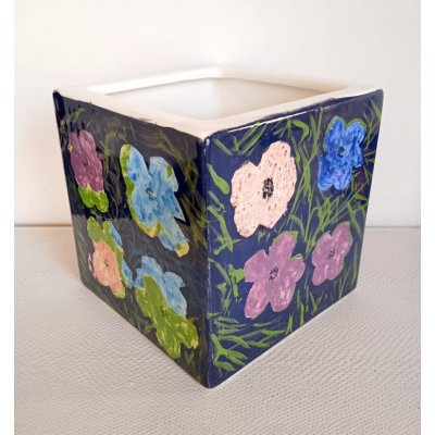 SCULTURA KATIA BRUGNOLO ' FLOWERS DA WARHOL 1 ' dimensioni L 16 x H 16 x P 16 cm.