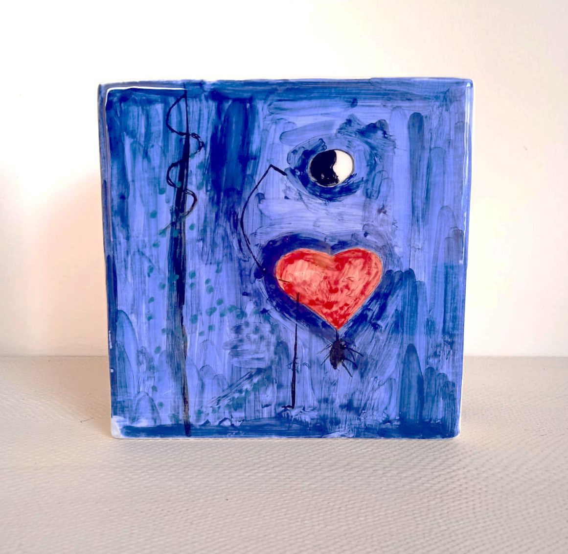 SCULTURA  KATIA BRUGNOLO ' OMAGGIO A MIRO' ' dimensioni L 16 x H 16 x P 16 cm.