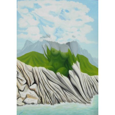 ACRILICO SU TELA ENIO DI STEFANO ' UNICITA' 3 ' dimensioni L 70 x H 100 cm.