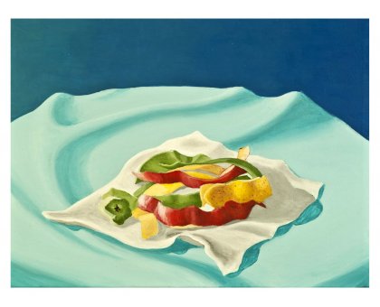 ACRILICO SU TELA ENIO DI STEFANO ' MELE ' dimensioni L 40 x H 30 cm.