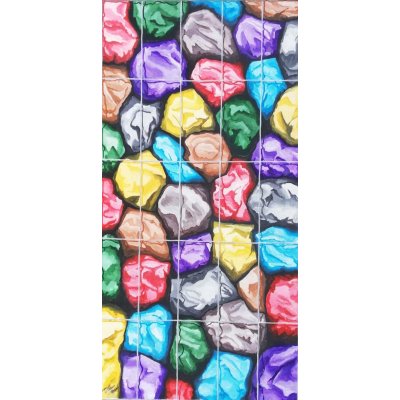 ACRILICO SU TELA PATAS ENIO DI STEFANO ' SASSI IN GABBIA 2 ' dimensioni L 50 x H 100 cm.