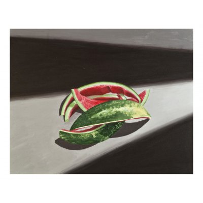 ACRILICO SU TELA ENIO DI STEFANO ' COCOMERO ' dimensioni L 50 x H 40 cm.