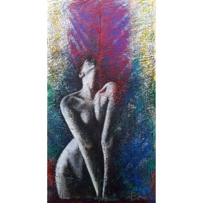 MIXED MEDIA VINCENZO PRESENTI ' VENERE ' dimensioni L 86 x H 48 cm.