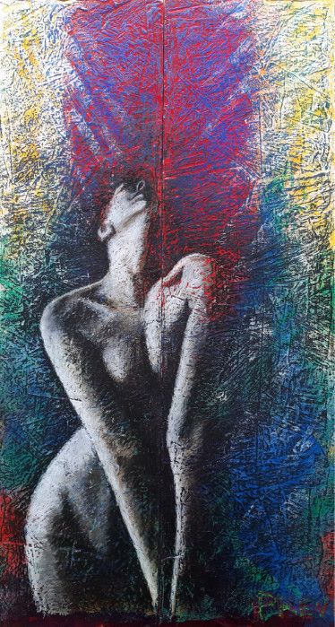MIXED MEDIA  VINCENZO PRESENTI ' VENERE '  size  L 86 x H 48 cm.