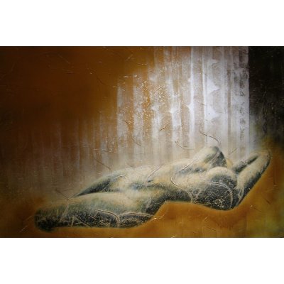 MIXED MEDIA VINCENZO PRESENTI ' LA DONNA E L ' UOMO ( OMAGGIO A RODIN ) Dittico - dimensioni L 260 x H 80 cm.