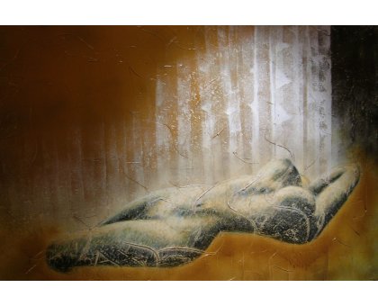 MIXED MEDIA VINCENZO PRESENTI ' LA DONNA E L ' UOMO ( OMAGGIO A RODIN ) Dittico - dimensioni L 260 x H 80 cm.