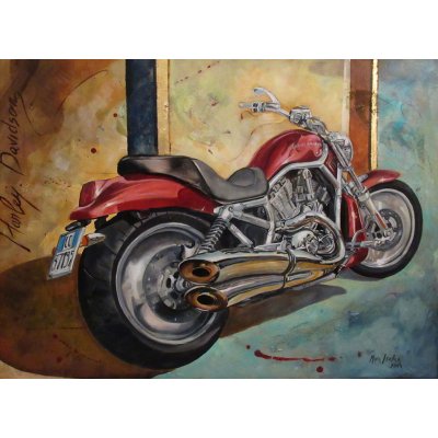 MIXED MEDIA SU TELA MARA ISOLANI ' HARLEY ' dimensioni L 80 x H 60 cm.