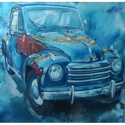 MIXED MEDIA SU TELA MARA ISOLANI ' RIFLESSI SU UNA TOPOLINO ' dimensioni L 100 x H 100 cm.