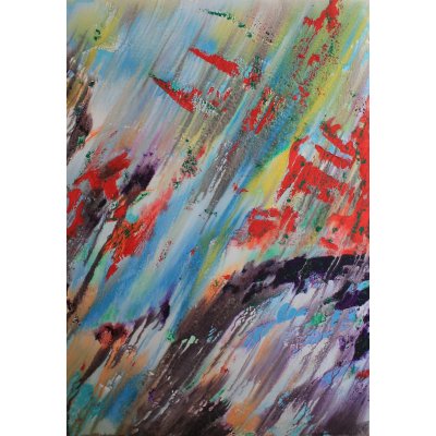 OLIO SU TELA NUNZIO DI FABIO ' MEZZO TONO VELATO ' dimensioni L 70 x H 100 cm.