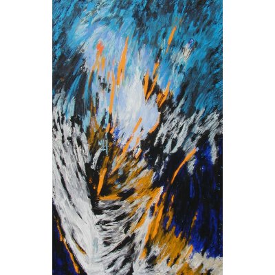 OLIO SU TELA NUNZIO DI FABIO ' DAMMI VENTO ' dimensioni L 100 x H 160 cm.